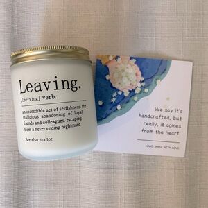 “Leaving” White Candle - Funny Going Away Gift for Coworkers